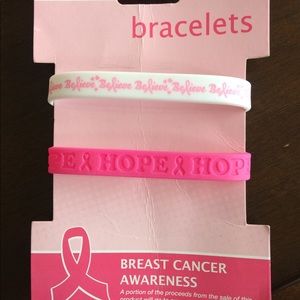 Breast Cancer Rubber Bracelets NWT
